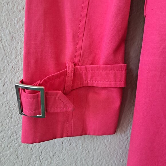 🩵Express Modern Whimsy Hot Pink Trench Coat Size XS - Picture 11 of 14